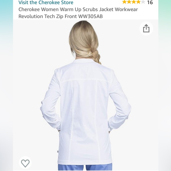 Women’s Warm Up Scrubs Jacket Zip Front - Picture 2 of 3